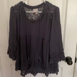 Dark Grey Long Sleeve Top